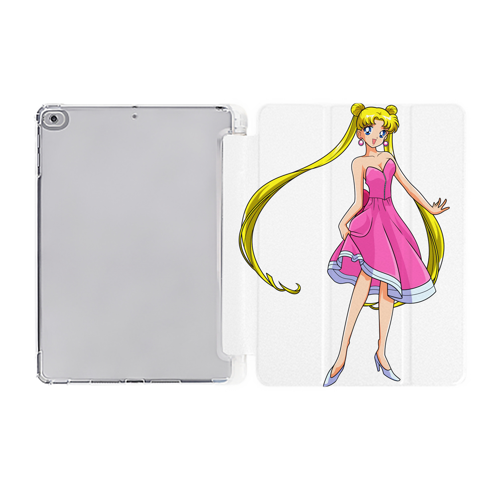 （画像用） 美少女戦士セーラームーン 愛野 美奈子 あいの みなこ Sailor Moon Aino Minako IPad ケース ペン収納付き 三つ折りスタンド PUレザー×シリコン 対応機種9.5/10.5/10.9インチ